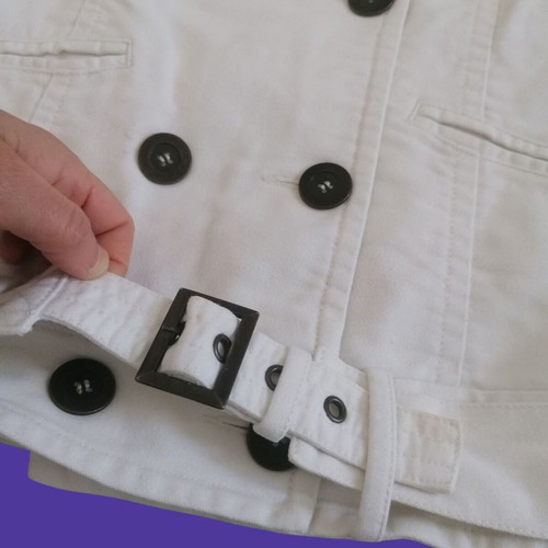 White Springfield denim jacket used, soft and warm, sizes S-M
