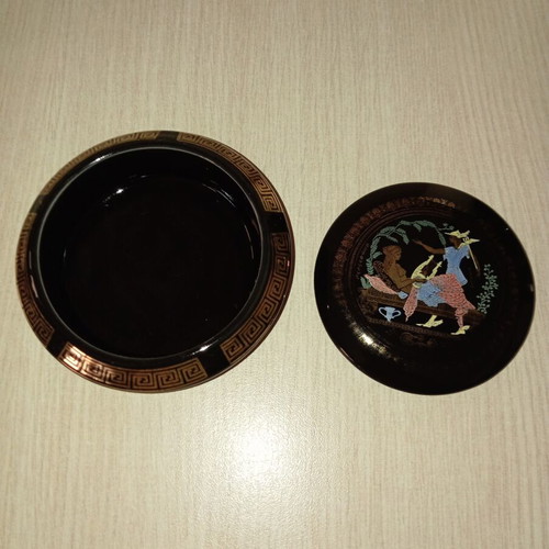 Vintage jewelry box handmade with 24K gold, like new