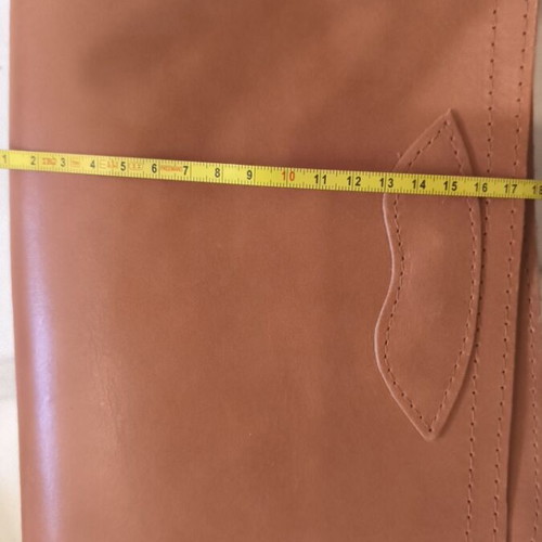 Leather side bag new, beige
