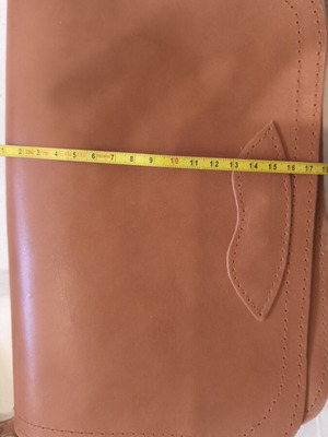 Leather side bag new, beige
