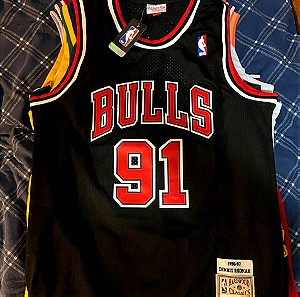 Dennis Rodman NBA Jersey Chicago Bulls Vintage Edition Bred/Large (New)