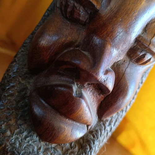 Traditional African Wood Carving Bust like new