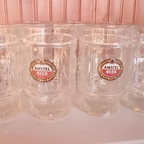 Amstel Beer Glasses used, set of 9, 500ml