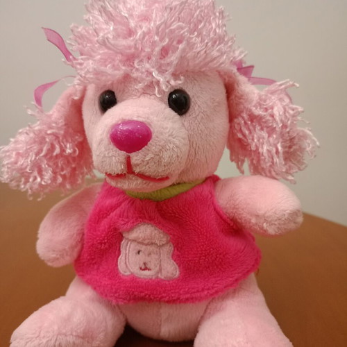 Pink Poodle Plush Toy like new with Dress