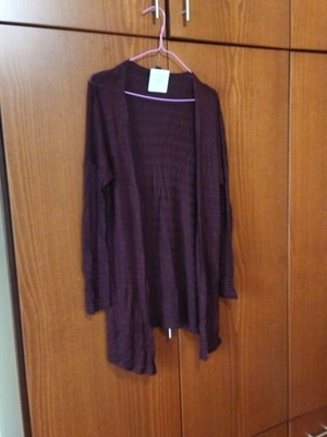 Long thin cardigan burgundy size S new
