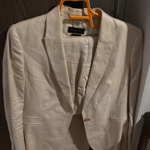 Linen women's suit Massimo Dutti used, beige, cotton lining