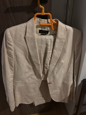 Linen women's suit Massimo Dutti used, beige, cotton lining