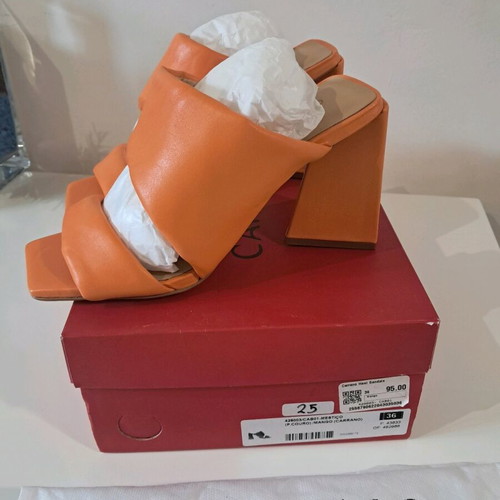 Carrano orange heeled sandals like new, size 36, 10 cm heel