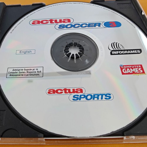 Actua Soccer 3 PC used, collectible CD from Computer Games Magazine