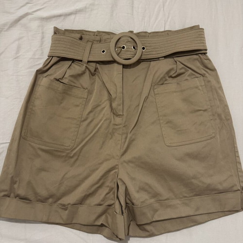 Morgan cotton shorts size 38, high waist, new, beige