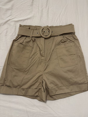 Morgan cotton shorts size 38, high waist, new, beige