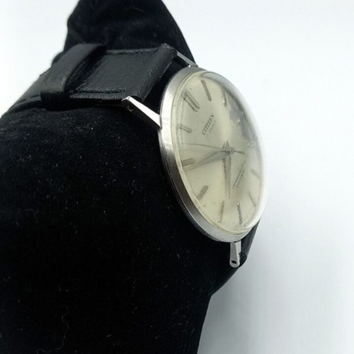 Citizen vintage wristwatch used, manual winding, black and silver
