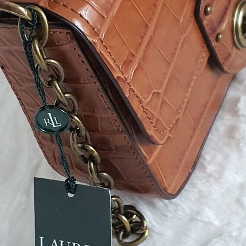 Ralph Lauren crossbody bag brown genuine leather new