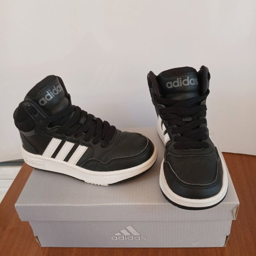 Adidas Hoops Mid 30k athletic shoes used, black, size 30