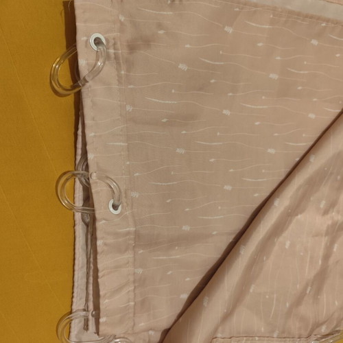 Shower curtain used with rings in powder pink shade 1.50 x 2.00 m