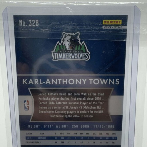 2015-16 Panini Prizm Rookies Red White & Blue Karl-Anthony Towns RC #328