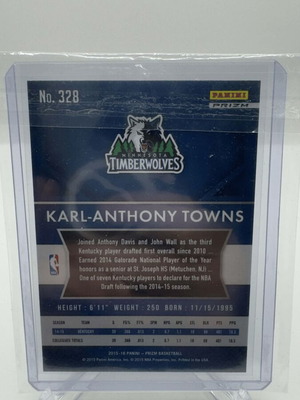 2015-16 Panini Prizm Rookies Red White & Blue Karl-Anthony Towns RC #328