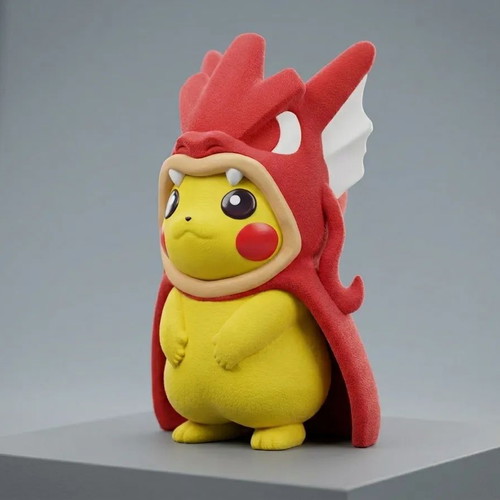Pikachu Shiny Gyarados Poncho Figure new, multi-color print