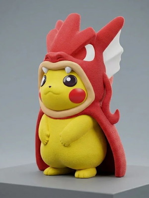 Pikachu Shiny Gyarados Poncho Figure new, multi-color print