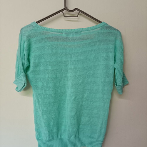 Alcott women's short-sleeve knit top Small turquoise 100% cotton like new