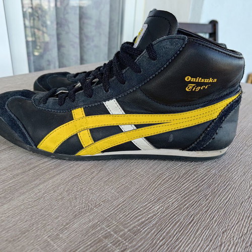 Puma Onitsuka Tiger Mexico Mid sneakers used, black yellow size 42.5