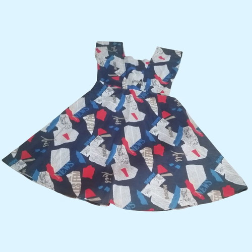 Pop-Art dress inspired by 60s, like new, colorful blue cotton
