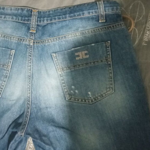Elisabetta Franchi denim shorts size 26 with belt like new, blue