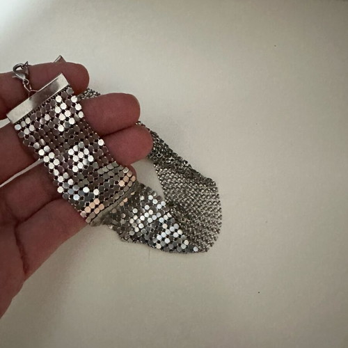 Tally Weijl metallic mesh choker necklace like new, Y2K vintage