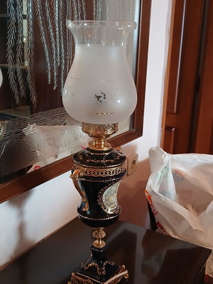 Limoges porcelain table lamp, 65cm height