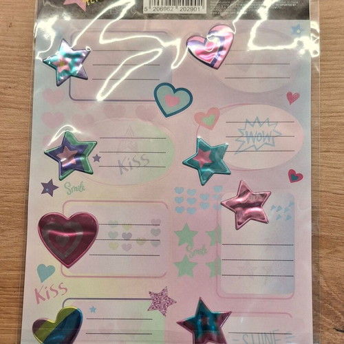 School folder with stickers, 4 pencils, Maped ruler and Faber Castell sharpener new