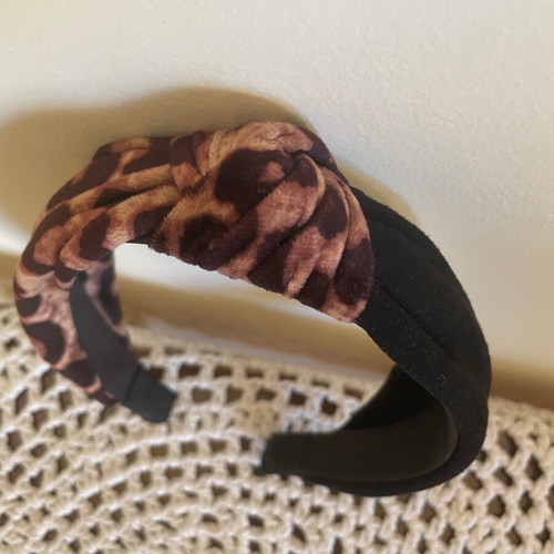 Leopard headband like new, black