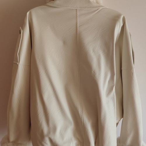 Cape jacket ivory color with soft fur lining, new