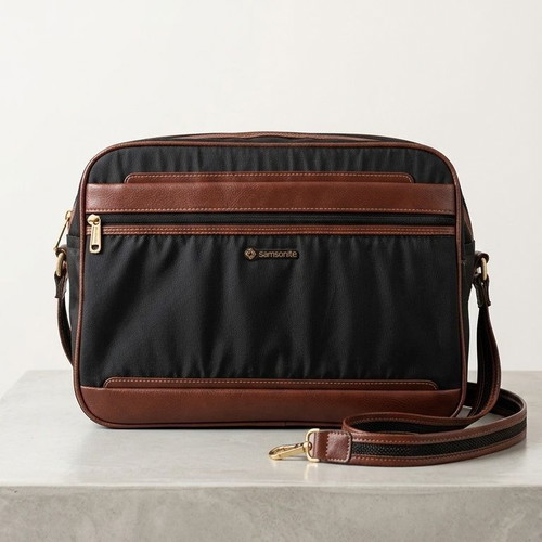 Samsonite Vintage Shoulder Bag Briefcase like new, black and brown