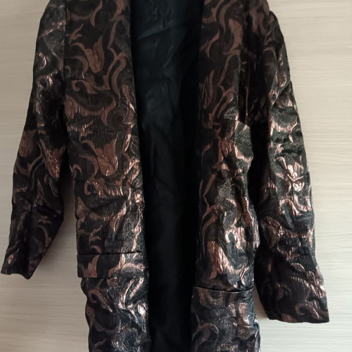 Women's suit set jacket and skirt used, brown