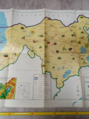 Collectible political map Florina large used from 1980s 1990s