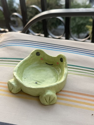 Handmade frog ashtray dish