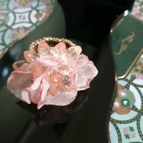 Vintage ring with fabric flower used
