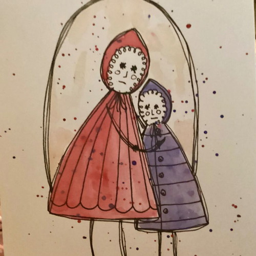 Σκίτσο πρωτότυπο ζωγραφισμένο με ακουαρέλα σε acid free χαρτί 14,1x21εκ καινούργιο