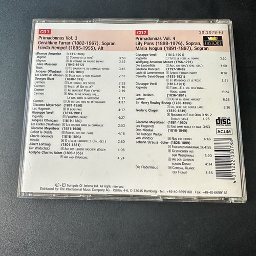 Great Voices of the Opera Primadonnas Vol. 3 & 4 2 CD set