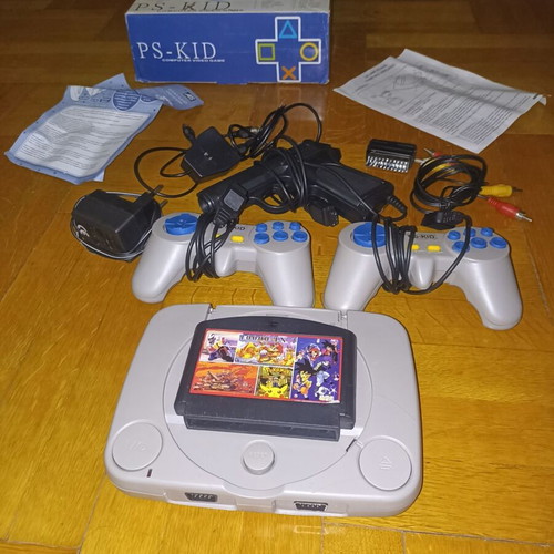 PS KID console used, grey with two controllers and cartridge