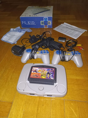 PS KID console used, grey with two controllers and cartridge