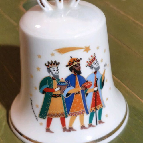 Porcelain Christmas bell "The Three Wise Men" like new