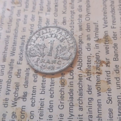 France 1942 1 Franc coin used