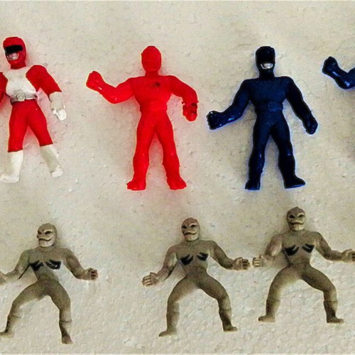 Power Rangers vintage figures pack of 9 used with 5 Putties