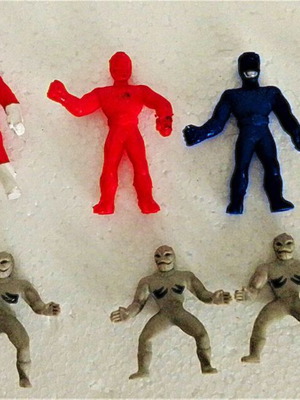 Power Rangers vintage figures pack of 9 used with 5 Putties