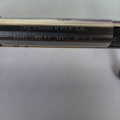 Parker 21 fountain pen made in USA, blue resin and stainless steel cap
