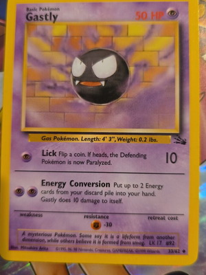 Pokemon Ghastly vintage card like new