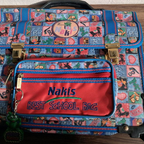 Vintage Nakis "Winner" School Bag and Pencil Case Set New