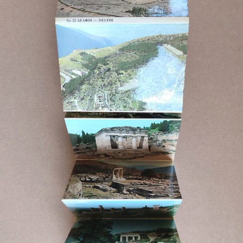 Vintage Delphi postcard block, Editions Hannibal, 1987