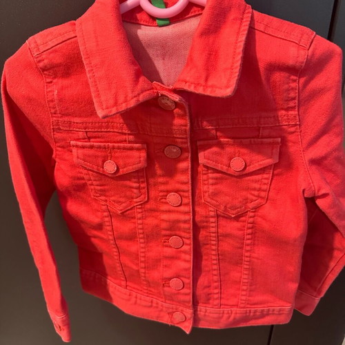Benetton jacket for girl like new, red, ages 3-4